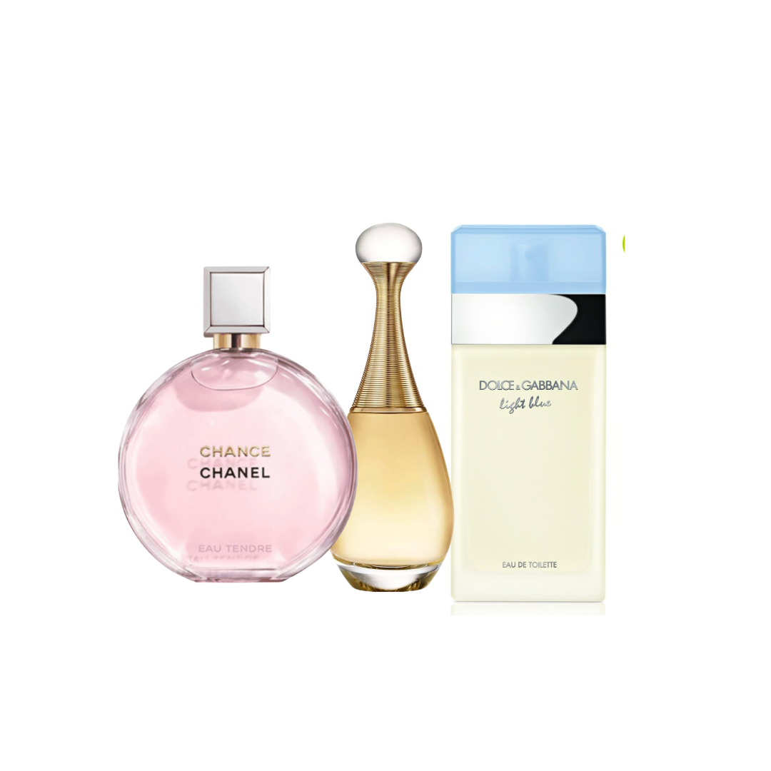 Chanel chance + J´adore + Dolce & Gabbana Light Blue