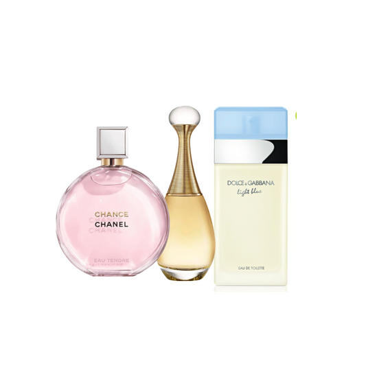 Chanel chance + J´adore + Dolce & Gabbana Light Blue