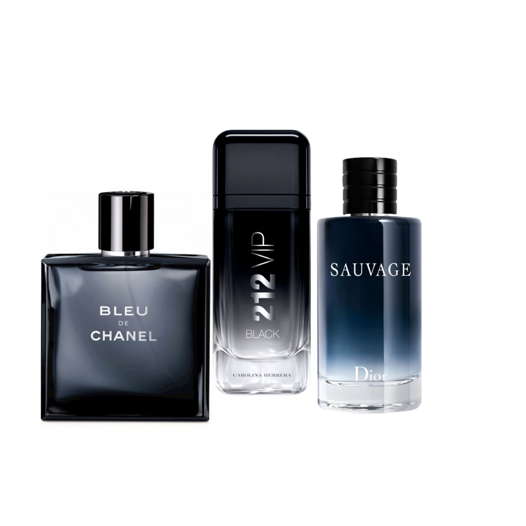 Perfume Bleu Channel + 212 VIP + Sauvage
